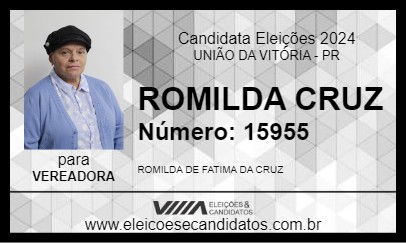 Candidato ROMILDA CRUZ 2024 - UNIÃO DA VITÓRIA - Eleições