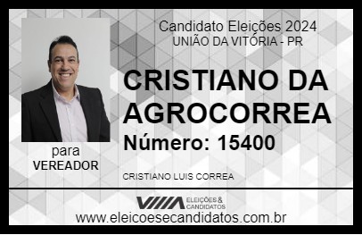 Candidato CRISTIANO DA AGROCORREA 2024 - UNIÃO DA VITÓRIA - Eleições