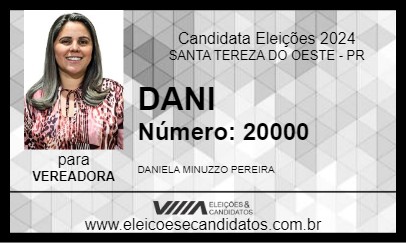 Candidato DANI 2024 - SANTA TEREZA DO OESTE - Eleições