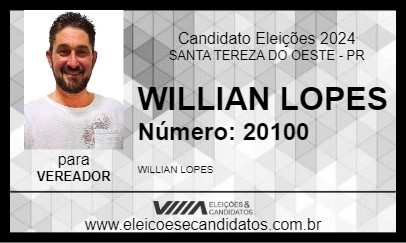 Candidato WILLIAN LOPES 2024 - SANTA TEREZA DO OESTE - Eleições