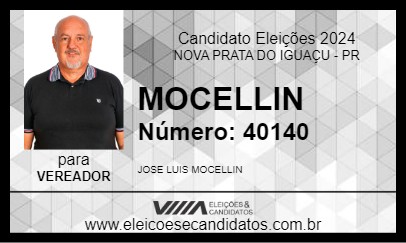 Candidato MOCELLIN 2024 - NOVA PRATA DO IGUAÇU - Eleições