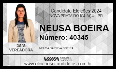 Candidato NEUSA BOEIRA 2024 - NOVA PRATA DO IGUAÇU - Eleições