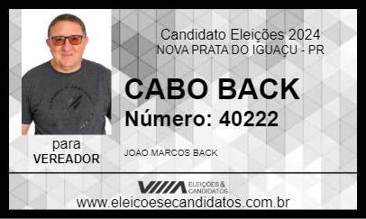 Candidato CABO BACK 2024 - NOVA PRATA DO IGUAÇU - Eleições