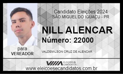 Candidato NILL ALENCAR 2024 - SÃO MIGUEL DO IGUAÇU - Eleições