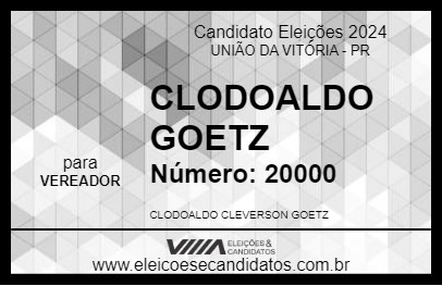 Candidato CLODOALDO GOETZ 2024 - UNIÃO DA VITÓRIA - Eleições