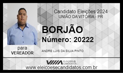 Candidato BORJÃO 2024 - UNIÃO DA VITÓRIA - Eleições