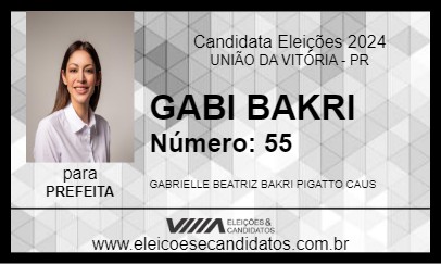 Candidato GABI BAKRI 2024 - UNIÃO DA VITÓRIA - Eleições