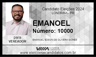 Candidato EMANOEL 2024 - LONDRINA - Eleições