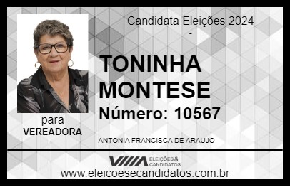 Candidato TONINHA MONTESE 2024 - LONDRINA - Eleições