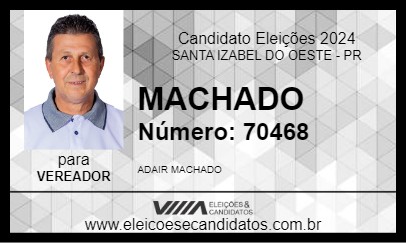 Candidato MACHADO 2024 - SANTA IZABEL DO OESTE - Eleições