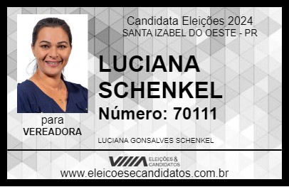 Candidato LUCIANA SCHENKEL 2024 - SANTA IZABEL DO OESTE - Eleições