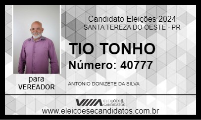 Candidato TIO TONHO 2024 - SANTA TEREZA DO OESTE - Eleições