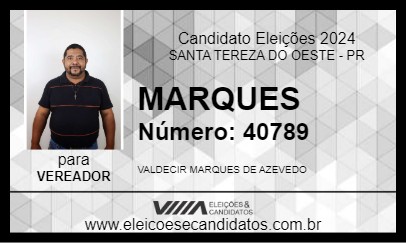 Candidato MARQUES 2024 - SANTA TEREZA DO OESTE - Eleições