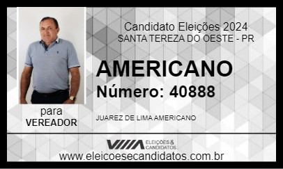 Candidato AMERICANO 2024 - SANTA TEREZA DO OESTE - Eleições