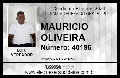 Candidato MAURICIO OLIVEIRA 2024 - SANTA TEREZA DO OESTE - Eleições