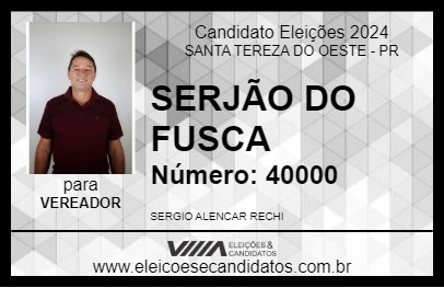 Candidato SERJÃO DO FUSCA 2024 - SANTA TEREZA DO OESTE - Eleições