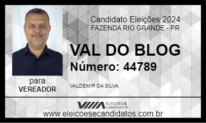 Candidato VAL DO BLOG 2024 - FAZENDA RIO GRANDE - Eleições