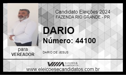 Candidato DARIO 2024 - FAZENDA RIO GRANDE - Eleições