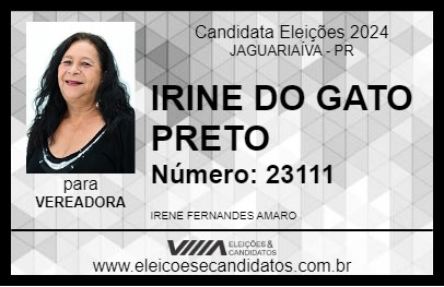 Candidato IRINE DO GATO PRETO 2024 - JAGUARIAÍVA - Eleições