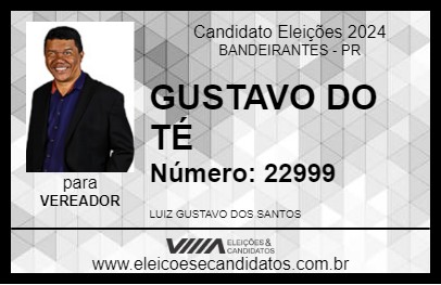 Candidato GUSTAVO DO TÉ 2024 - BANDEIRANTES - Eleições