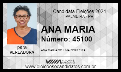 Candidato ANA MARIA 2024 - PALMEIRA - Eleições