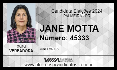 Candidato JANE MOTTA 2024 - PALMEIRA - Eleições