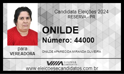 Candidato ONILDE 2024 - RESERVA - Eleições