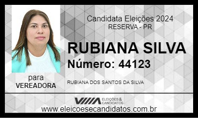 Candidato RUBIANA SILVA 2024 - RESERVA - Eleições