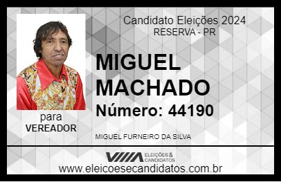 Candidato MIGUEL MACHADO 2024 - RESERVA - Eleições