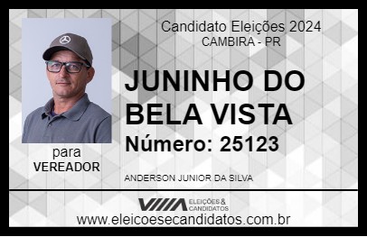 Candidato JUNINHO DO BELA VISTA 2024 - CAMBIRA - Eleições