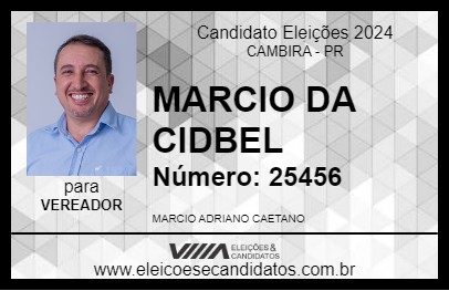 Candidato MARCIO DA CIDBEL 2024 - CAMBIRA - Eleições