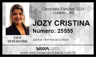 Candidato JOZY CRISTINA 2024 - CAMBIRA - Eleições