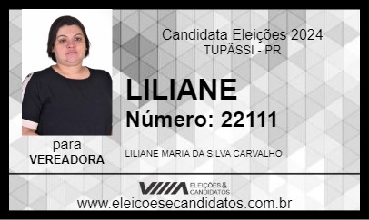 Candidato LILIANE 2024 - TUPÃSSI - Eleições