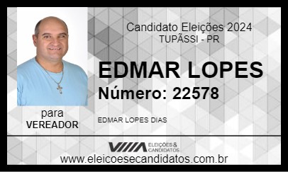 Candidato EDMAR LOPES 2024 - TUPÃSSI - Eleições