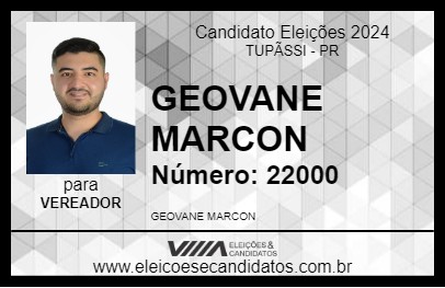 Candidato GEOVANE MARCON 2024 - TUPÃSSI - Eleições