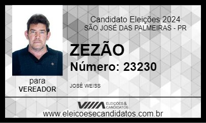 Candidato ZEZÃO 2024 - SÃO JOSÉ DAS PALMEIRAS - Eleições