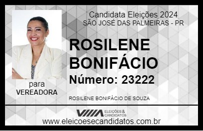 Candidato ROSILENE BONIFÁCIO 2024 - SÃO JOSÉ DAS PALMEIRAS - Eleições