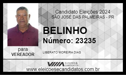 Candidato BELINHO 2024 - SÃO JOSÉ DAS PALMEIRAS - Eleições