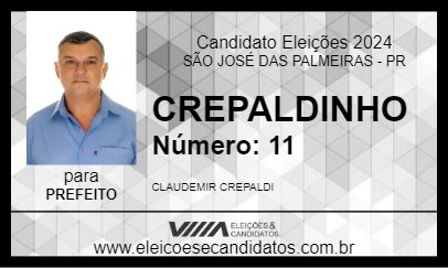 Candidato CREPALDINHO 2024 - SÃO JOSÉ DAS PALMEIRAS - Eleições