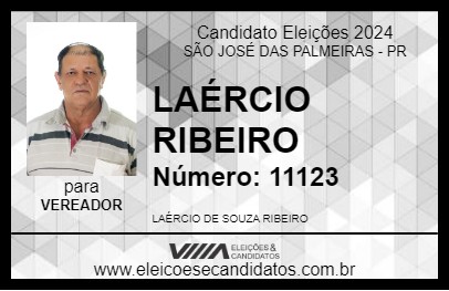 Candidato LAÉRCIO RIBEIRO 2024 - SÃO JOSÉ DAS PALMEIRAS - Eleições