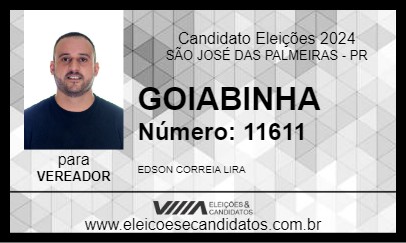 Candidato GOIABINHA 2024 - SÃO JOSÉ DAS PALMEIRAS - Eleições