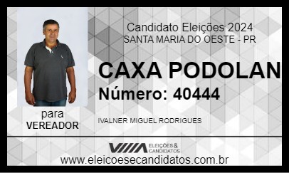 Candidato CAXA PODOLAN 2024 - SANTA MARIA DO OESTE - Eleições