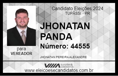 Candidato JHONATAN PANDA 2024 - TUPÃSSI - Eleições