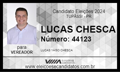 Candidato LUCAS CHESCA 2024 - TUPÃSSI - Eleições