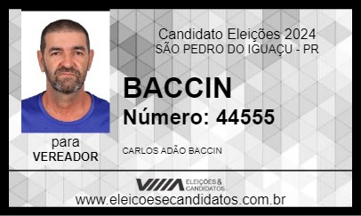 Candidato BACCIN 2024 - SÃO PEDRO DO IGUAÇU - Eleições