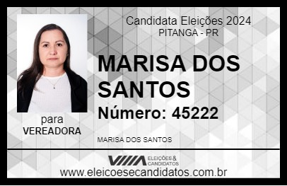 Candidato MARISA DOS SANTOS 2024 - PITANGA - Eleições