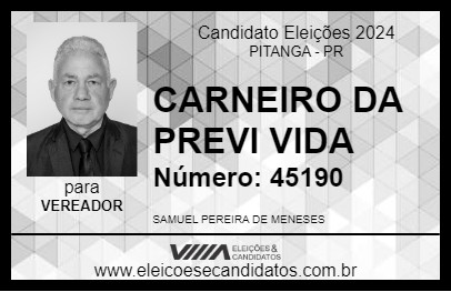 Candidato CARNEIRO DA PREVI VIDA 2024 - PITANGA - Eleições