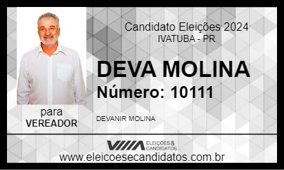 Candidato DEVA MOLINA 2024 - IVATUBA - Eleições