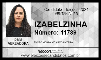 Candidato IZABELZINHA 2024 - VENTANIA - Eleições