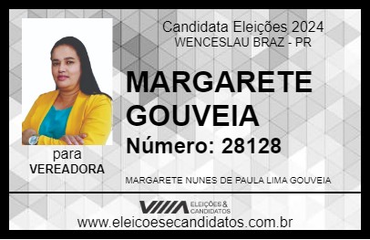 Candidato MARGARETE GOUVEIA 2024 - WENCESLAU BRAZ - Eleições